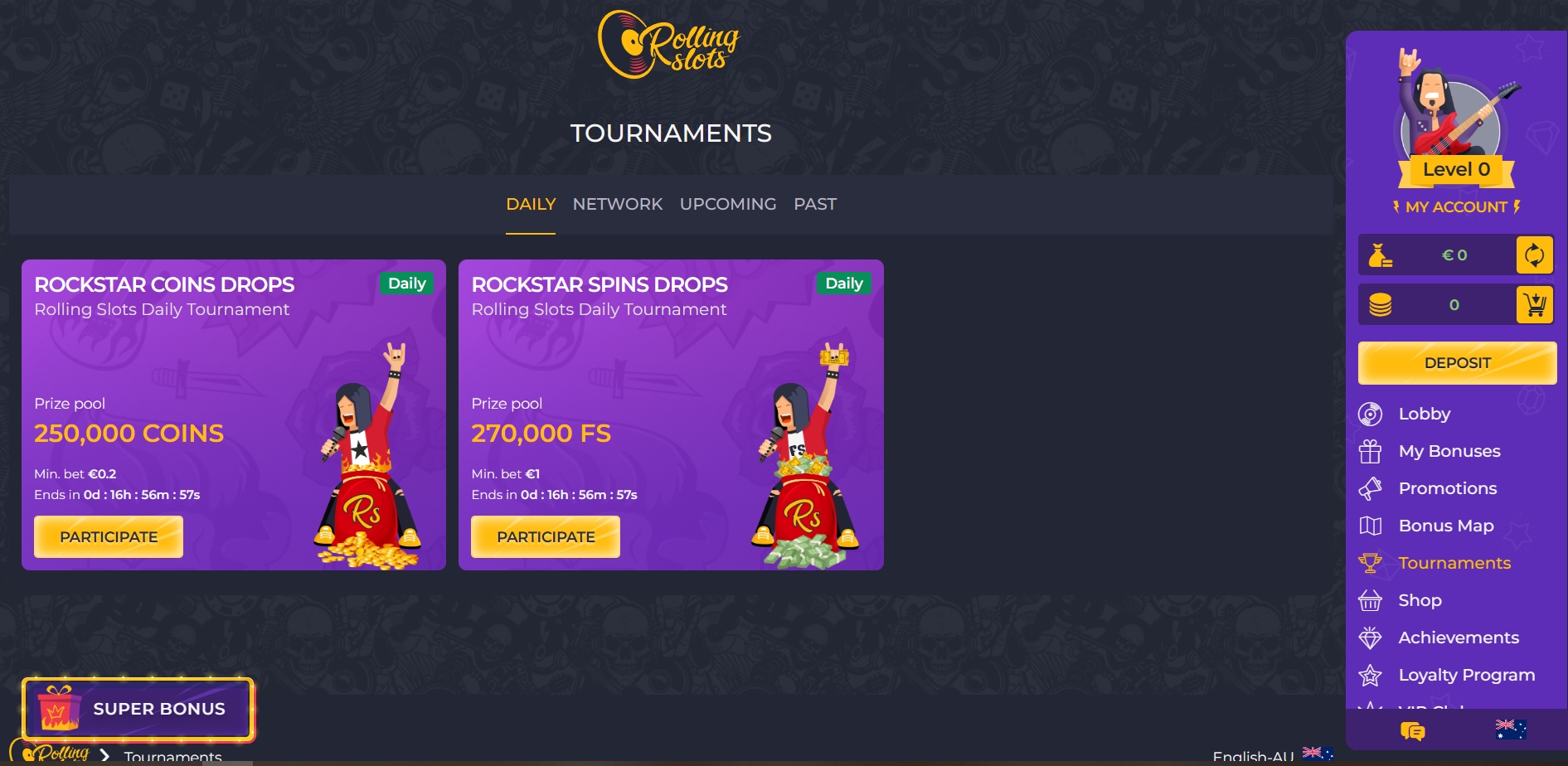 Rolling Slots Casino Tournaments