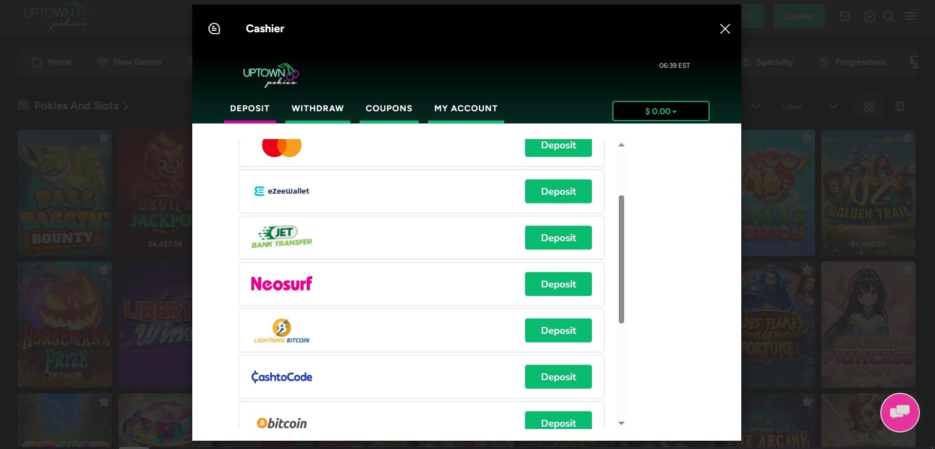 Uptown Pokies Casino Deposit