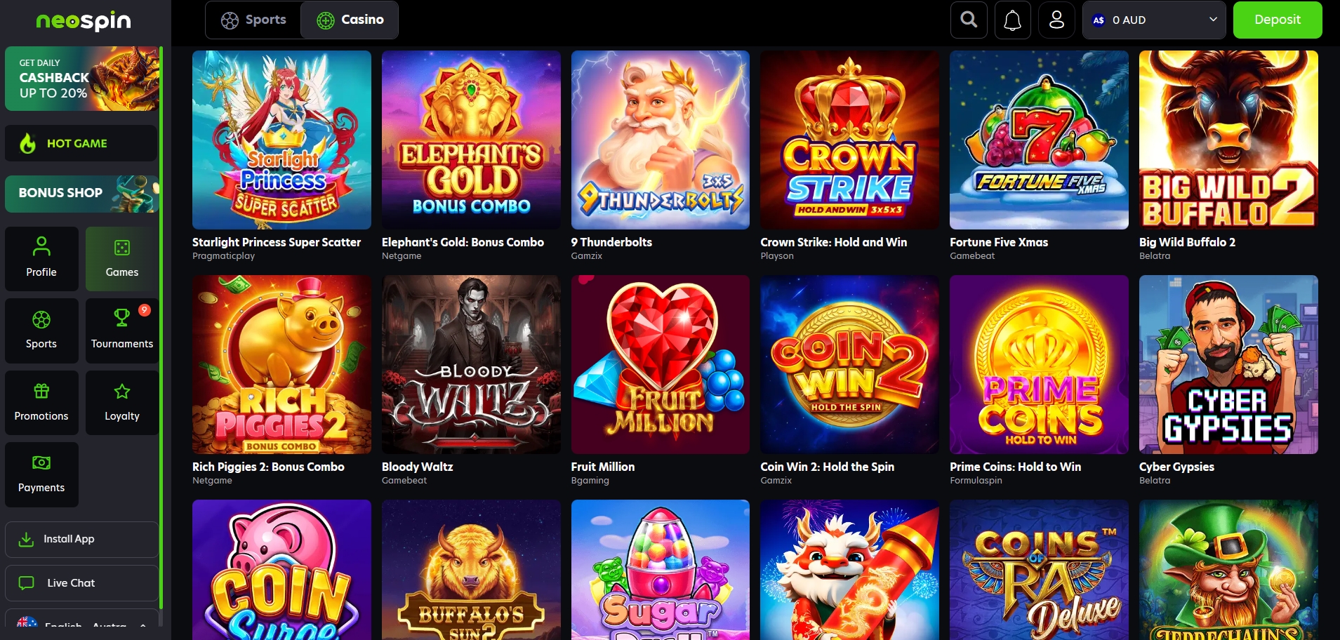 Neospin Casino Online Pokies