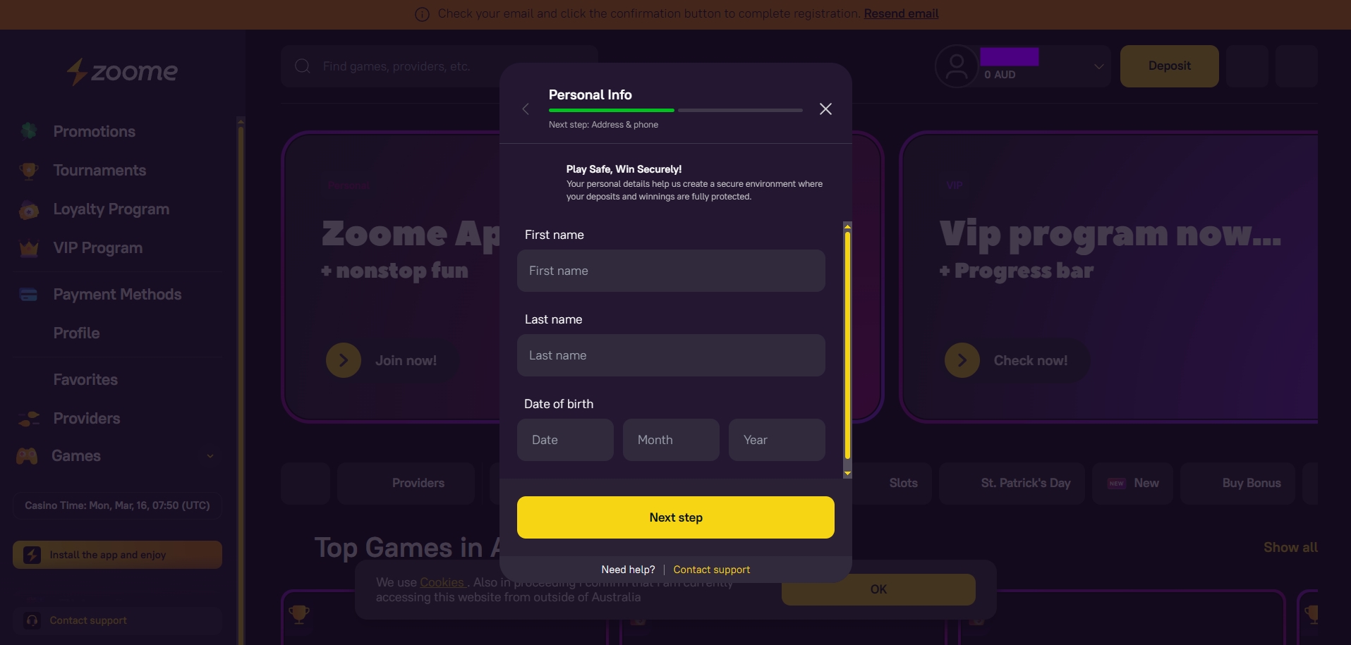 Zoome Casino Signup 2