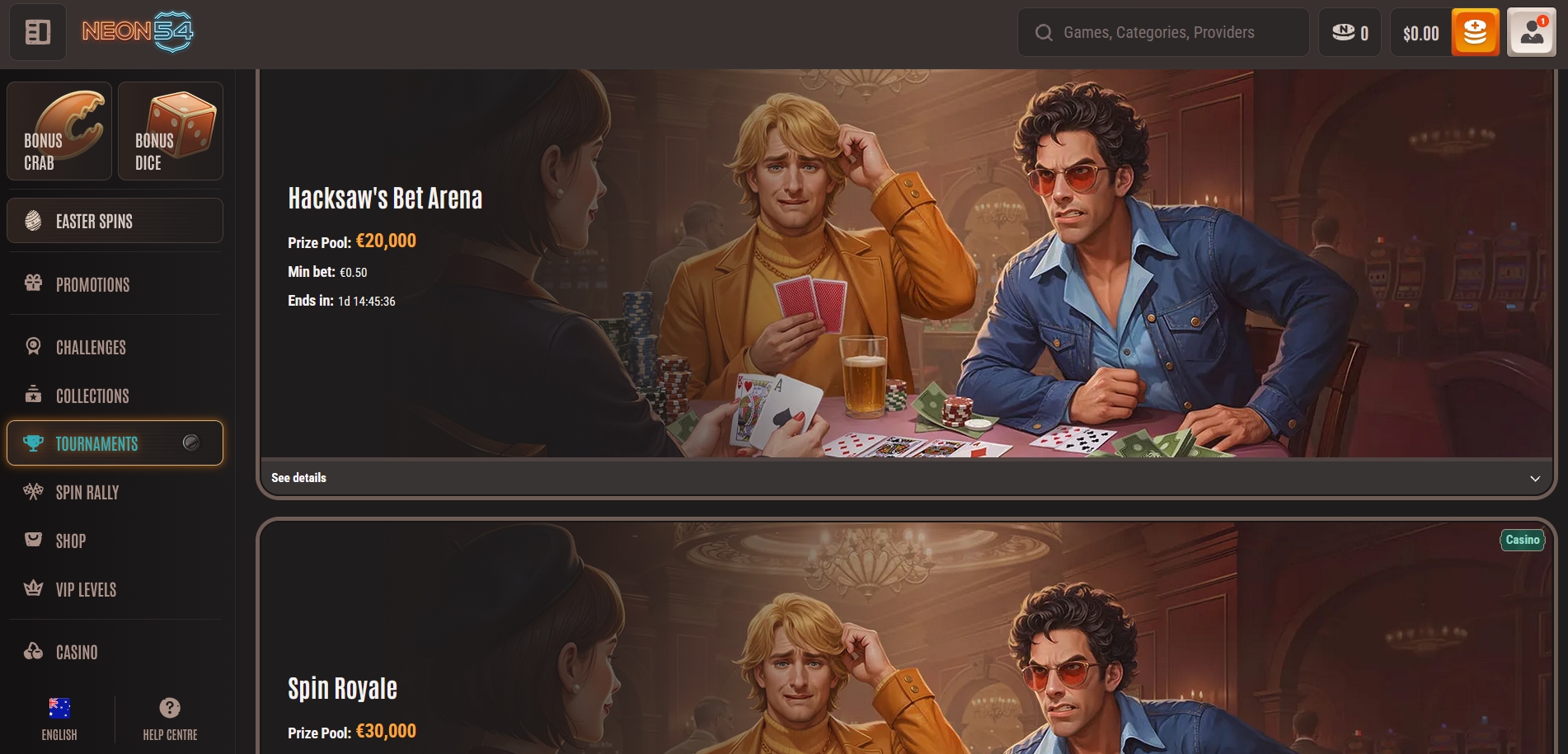 Neon54 Casino Tourna