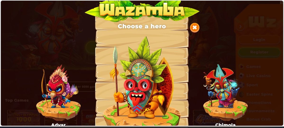 Wazamba Signup Page