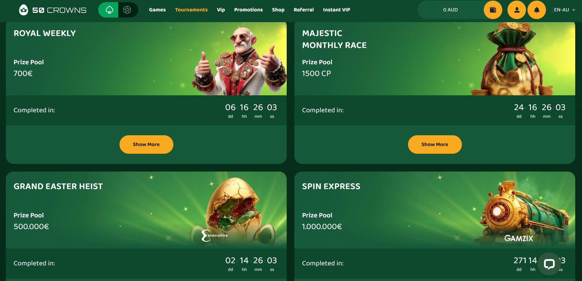 50 Crowns Casino Tournaments