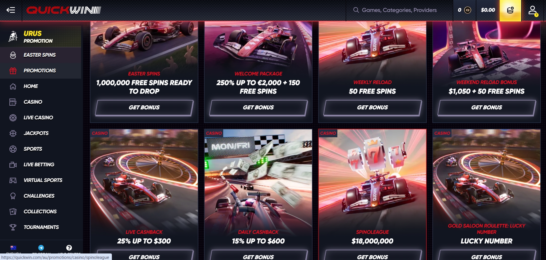 Quickwin Casino Bonuses