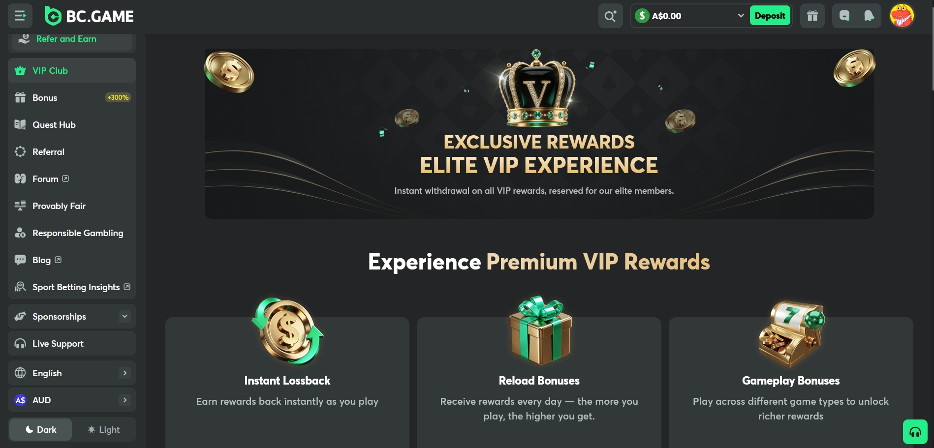 BC.Game Casino VIP program