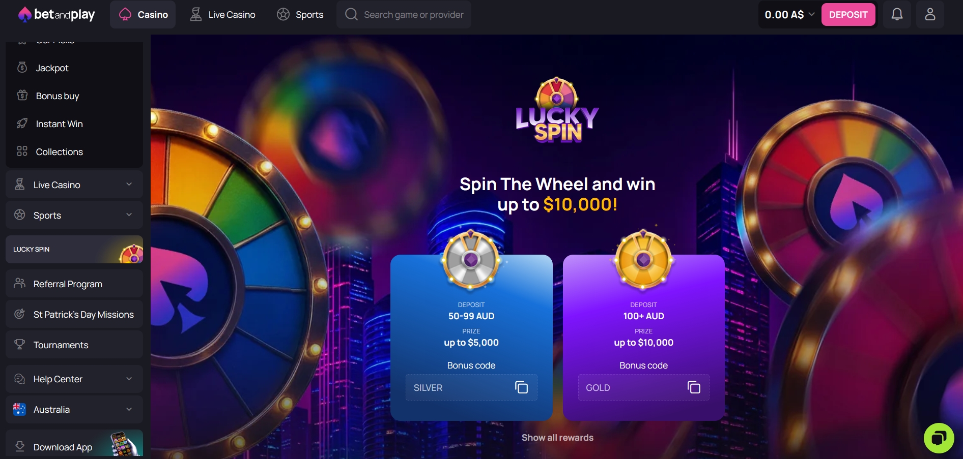 Betandplay Casino Lucky Spin