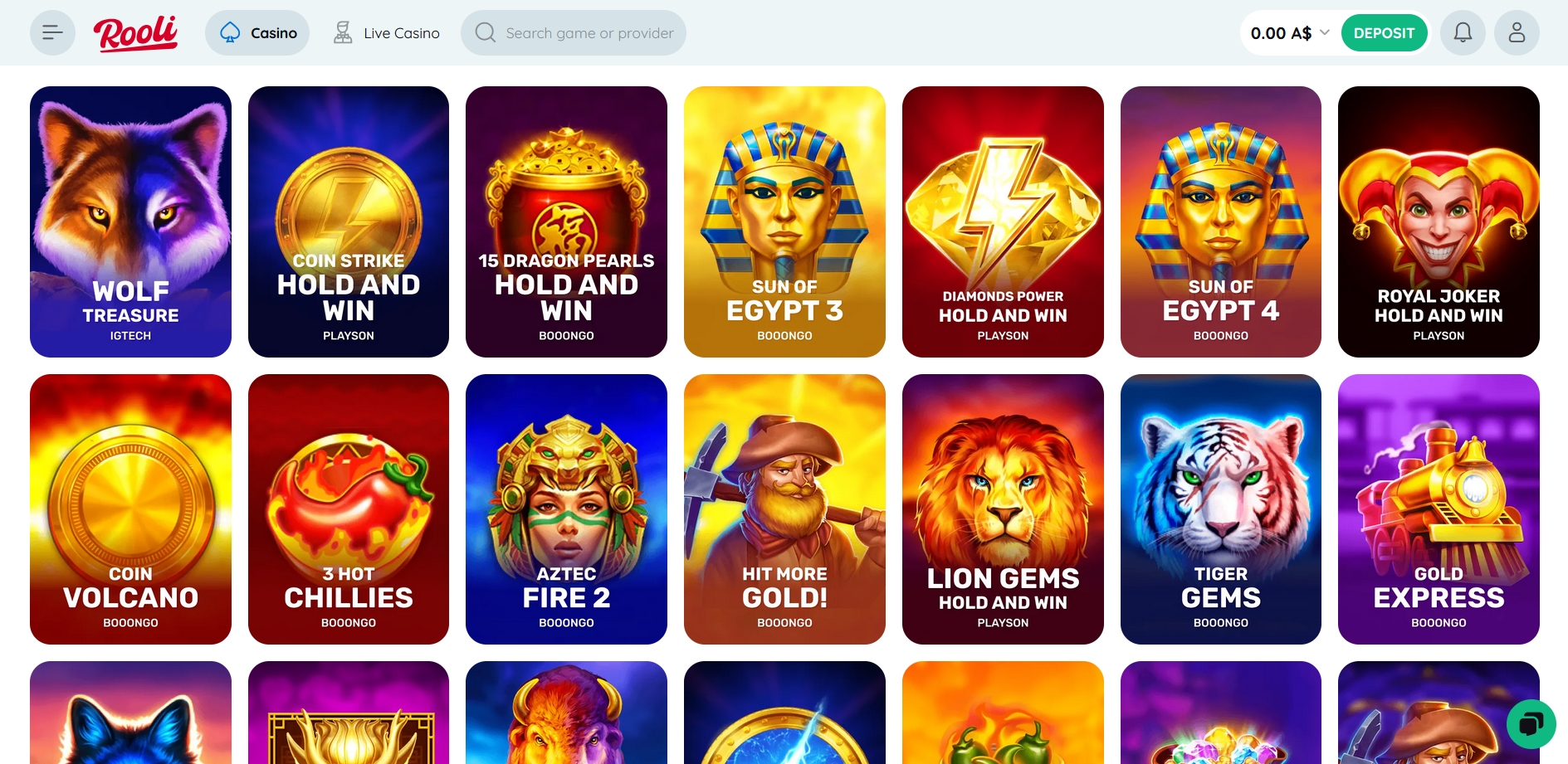 Rooli Casino Online Pokies