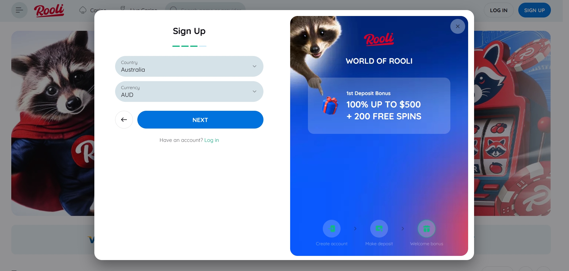 Rooli Casino signup 3