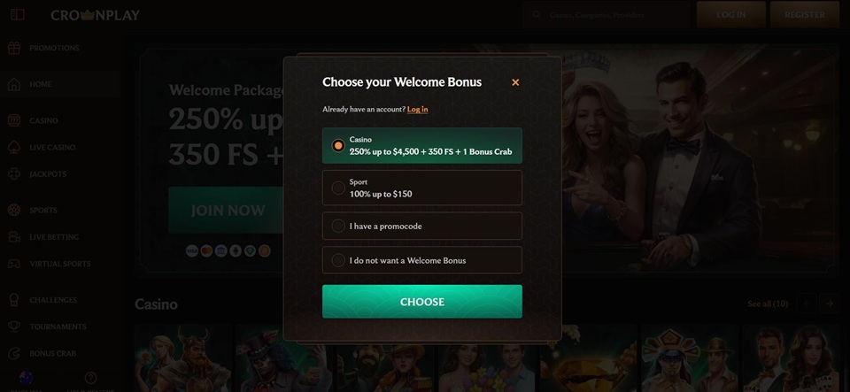 Crownplay Casino Signup 1