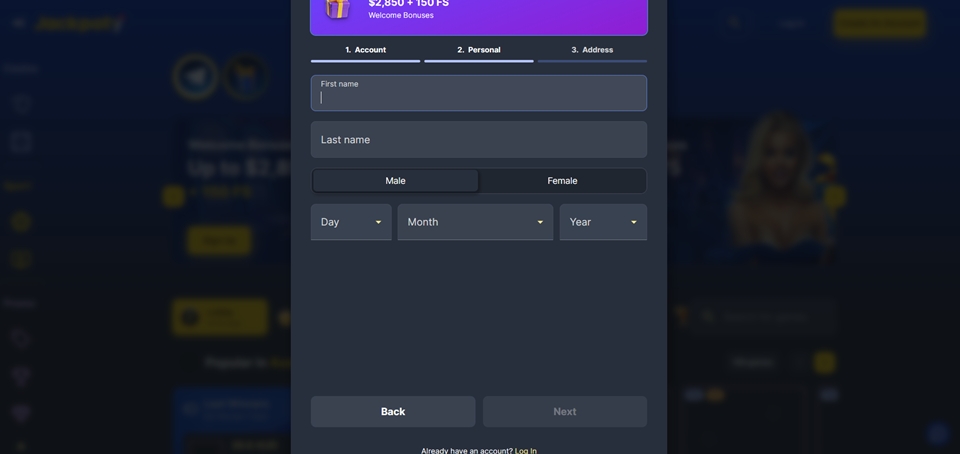 Jackpoty Casino signup 2