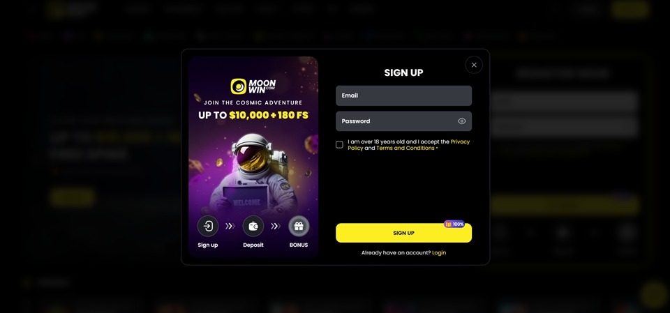 MoonWin Casino Signup for Aussies