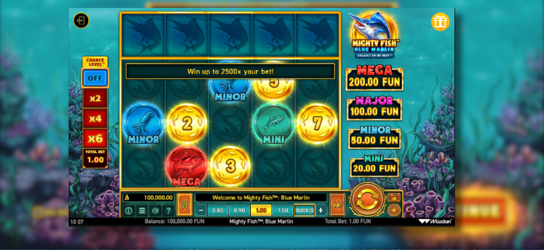 Mighty Fish Blue Marlin Slot Gameplay