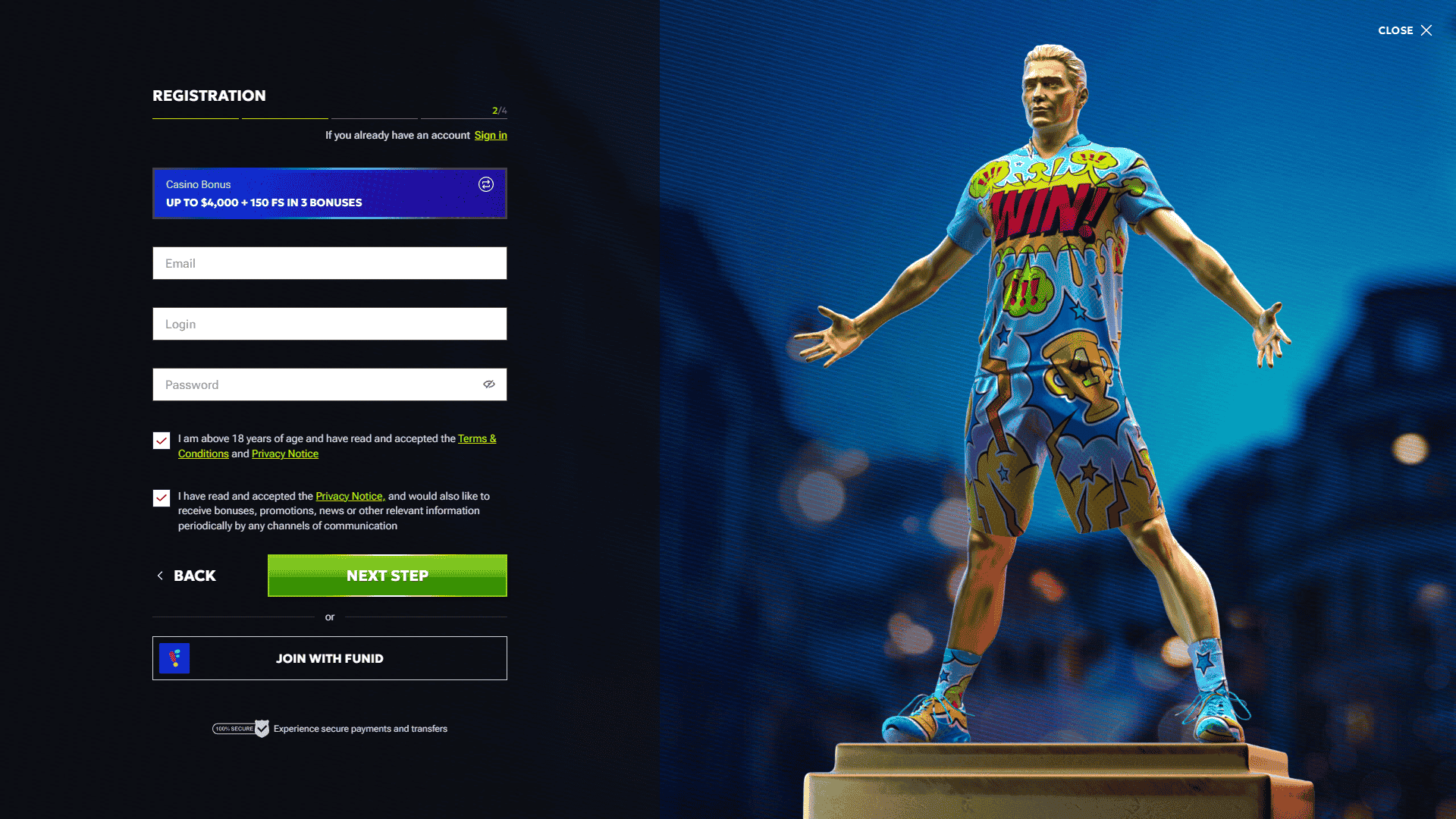 RTbet Casino Registration