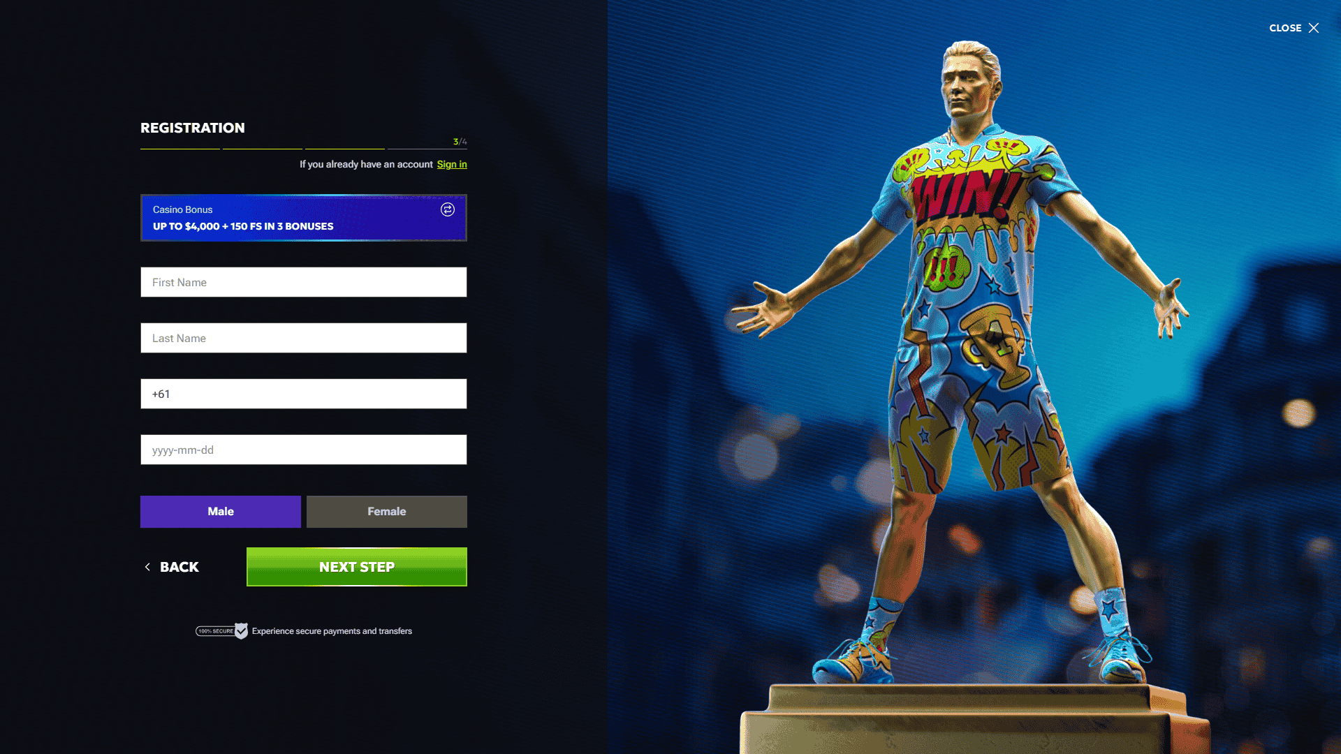 RTbet Casino Registration
