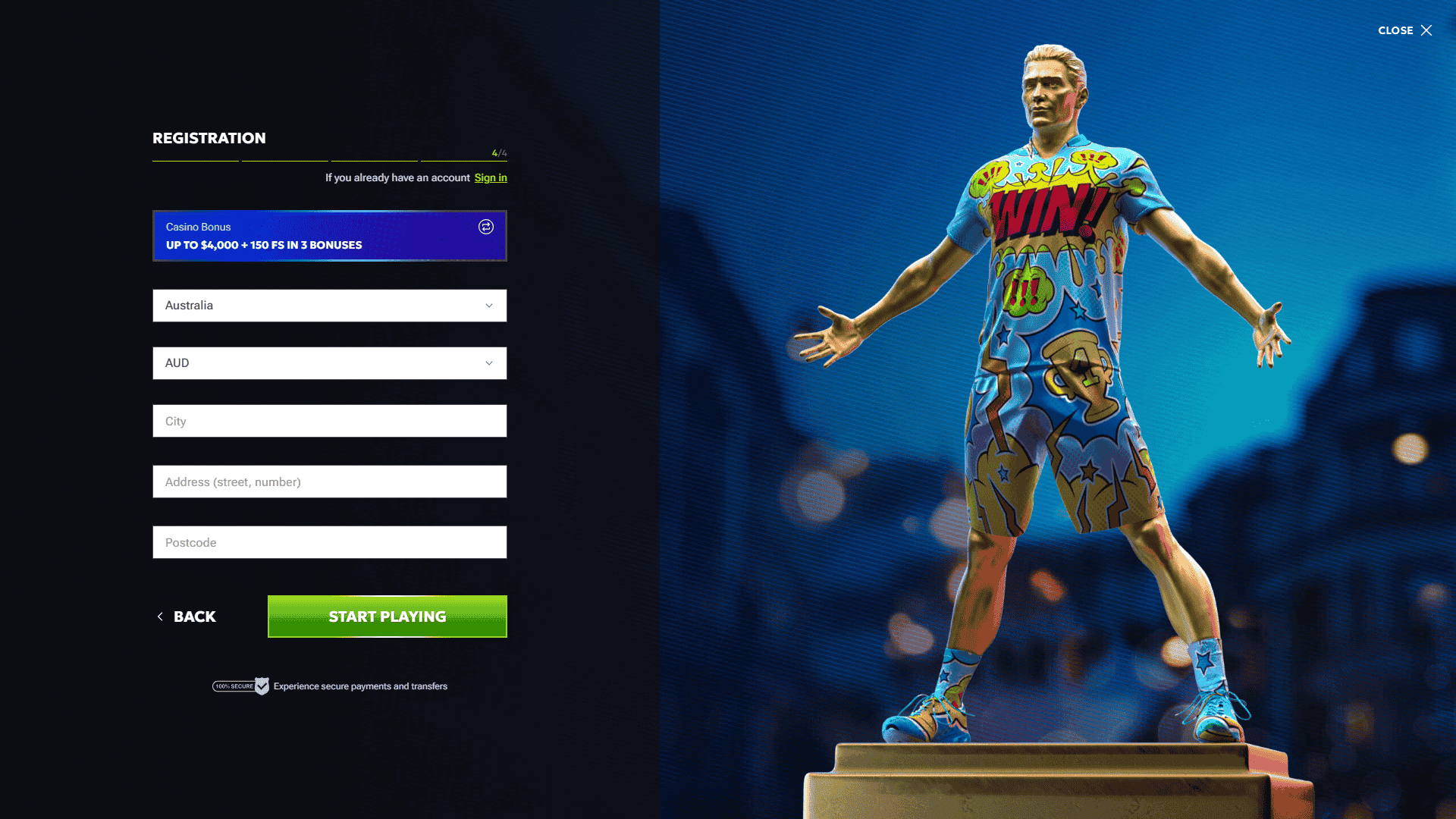 RTbet Casino Registration