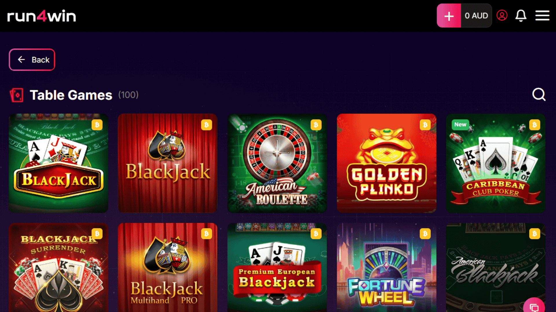 Run4Win table games