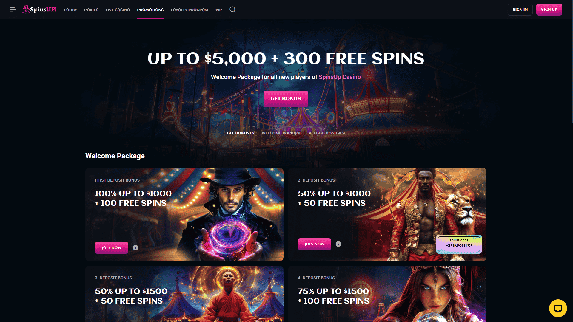 Spins Up Casino Promotions