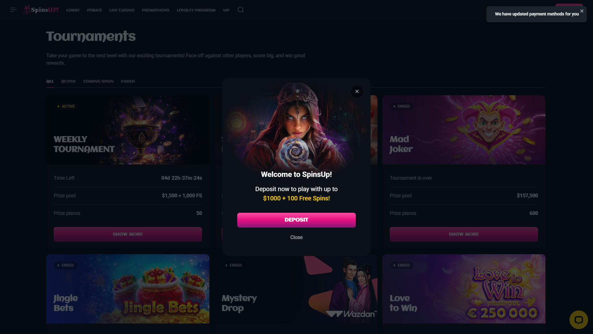 Spins Up Casino Registration