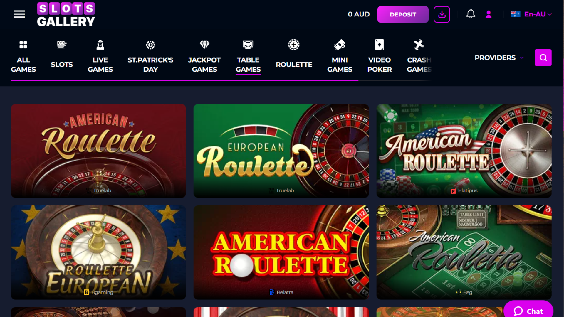 Slots Gallery - table games