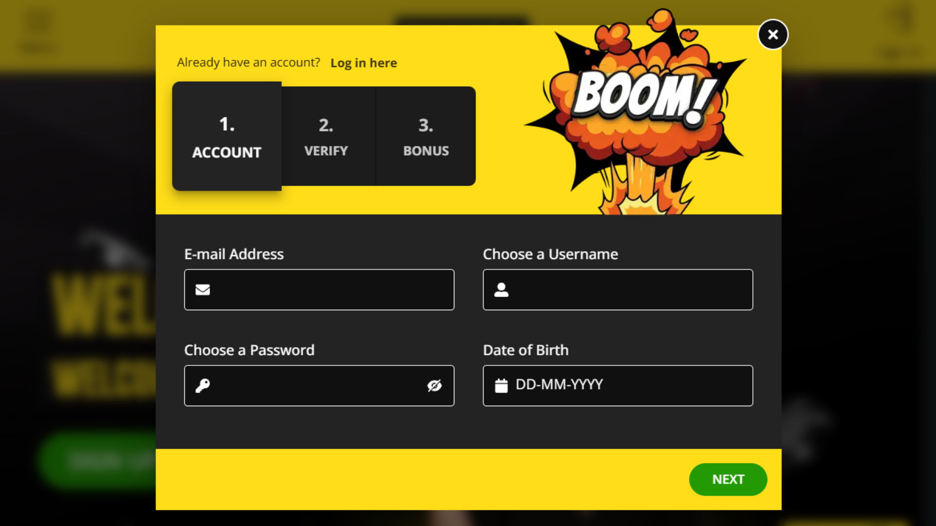 Whamoo sign up process