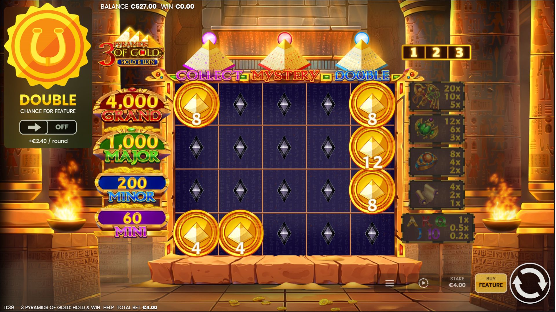 3 Pyramids of Gold Pokie screenshot