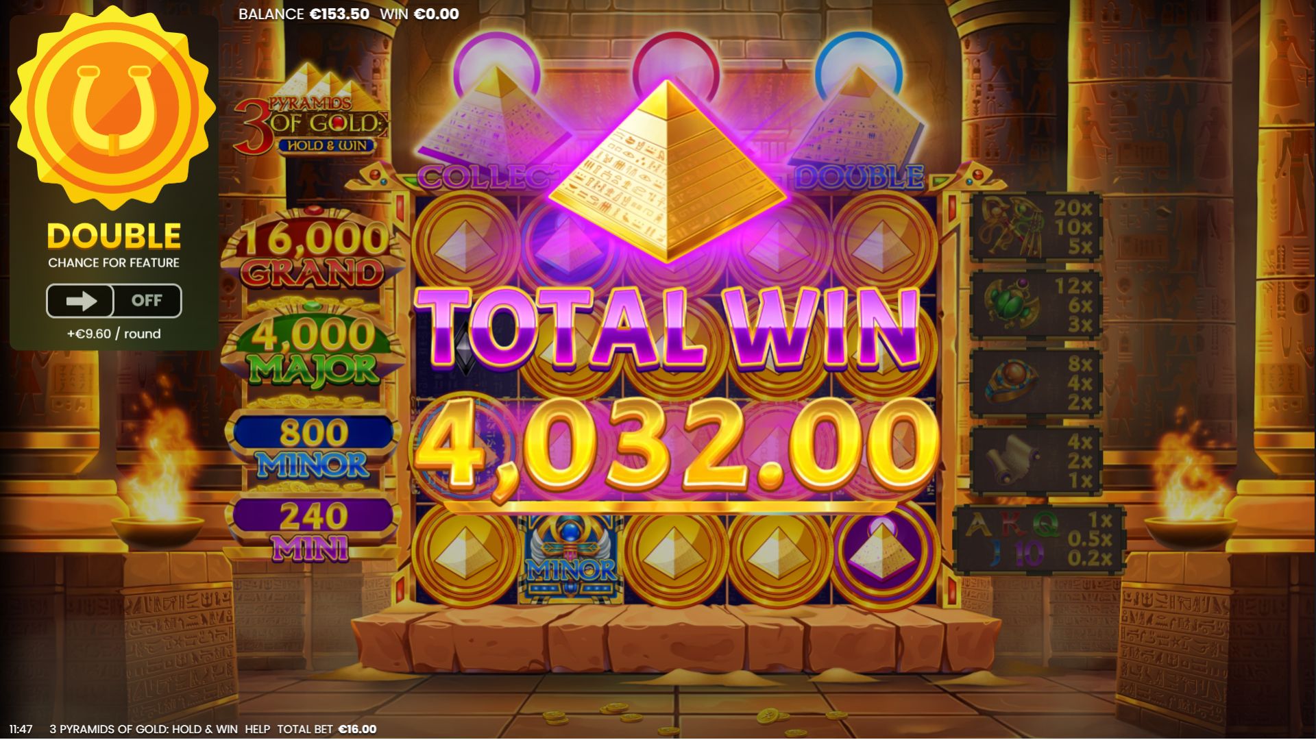 3 Pyramids of Gold Pokie screenshot