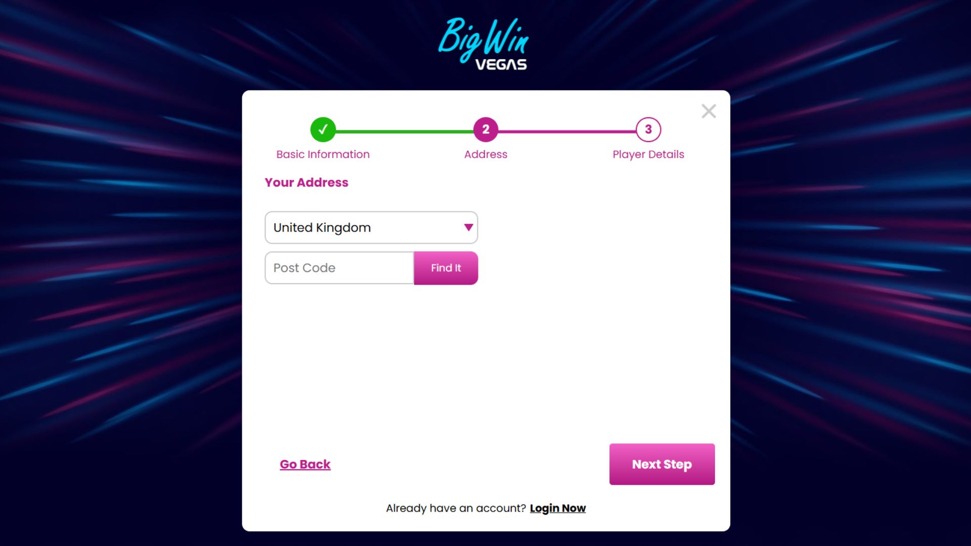 Big Win Vegas signup