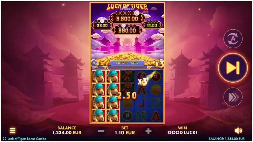 luck of tiger - bonus combo gameplay