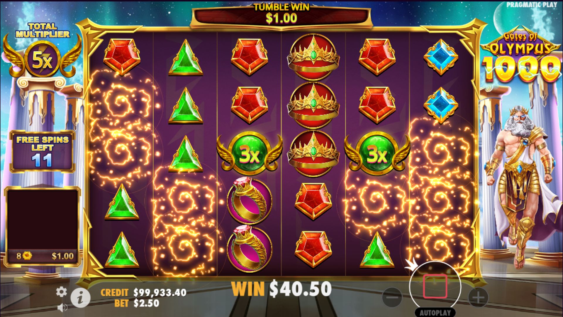 Gates of Olympus 1000 - total multiplier