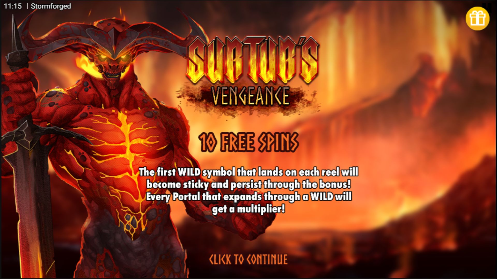 Stormforged - 10 free spins