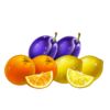 coin strike - orange plum lemon