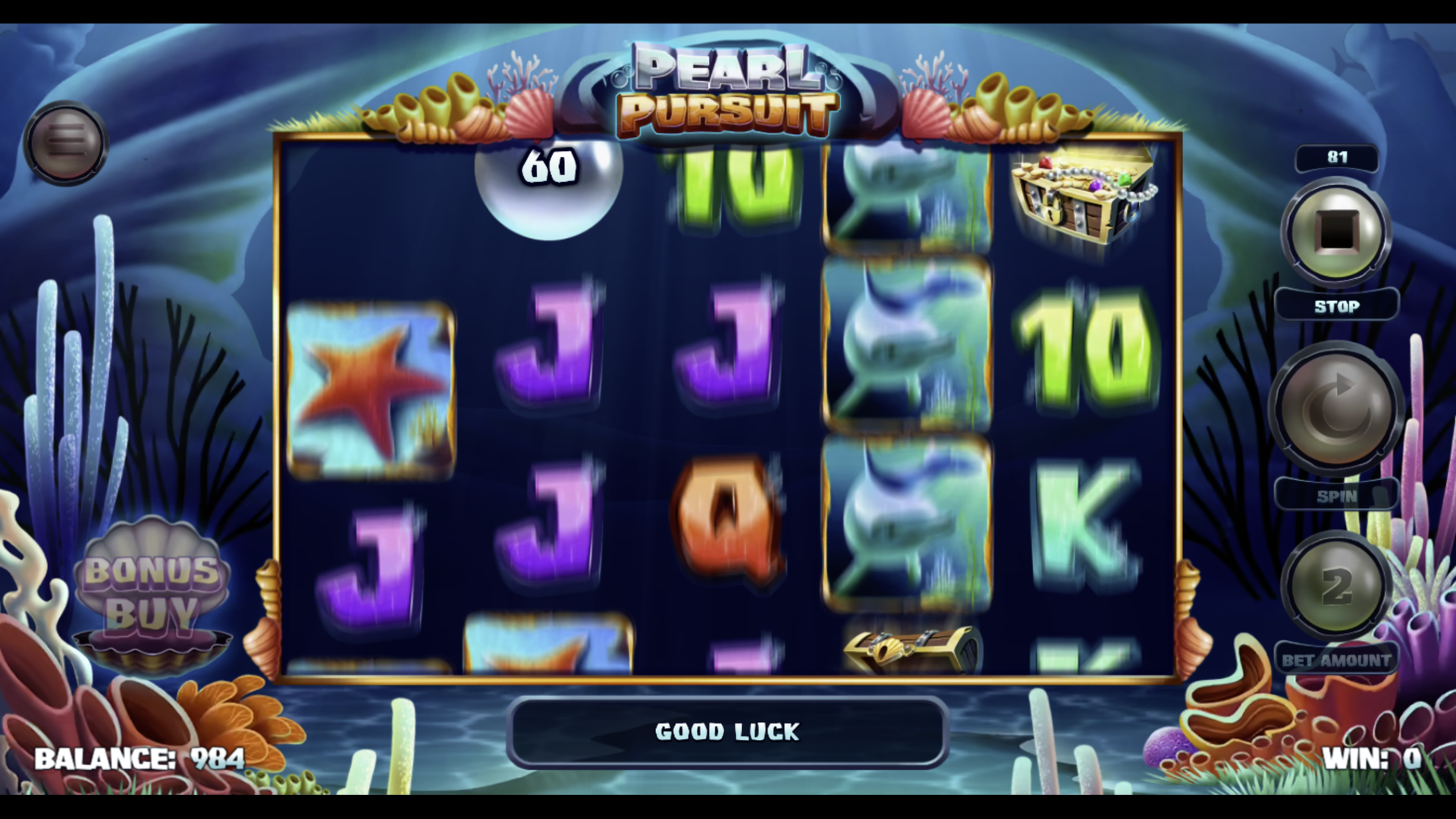 Pearl Pursuit Hold and Win gameplay