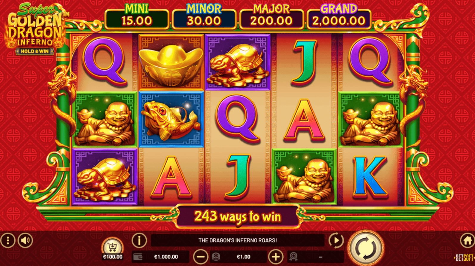 Golden dragon inferno pokie base game