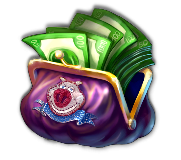 Piggy Riches purse symbol