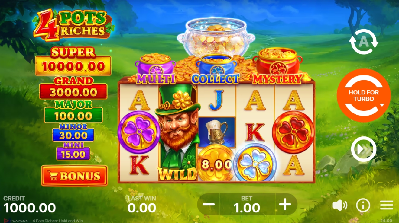 4 Pots Riches Pokie base game