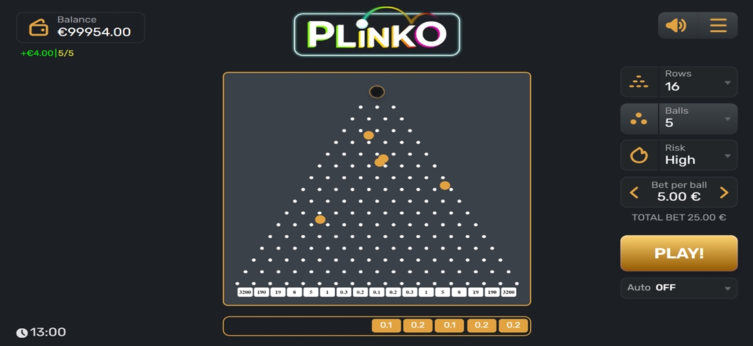 Base gameplay Plinko by Gaming Corps