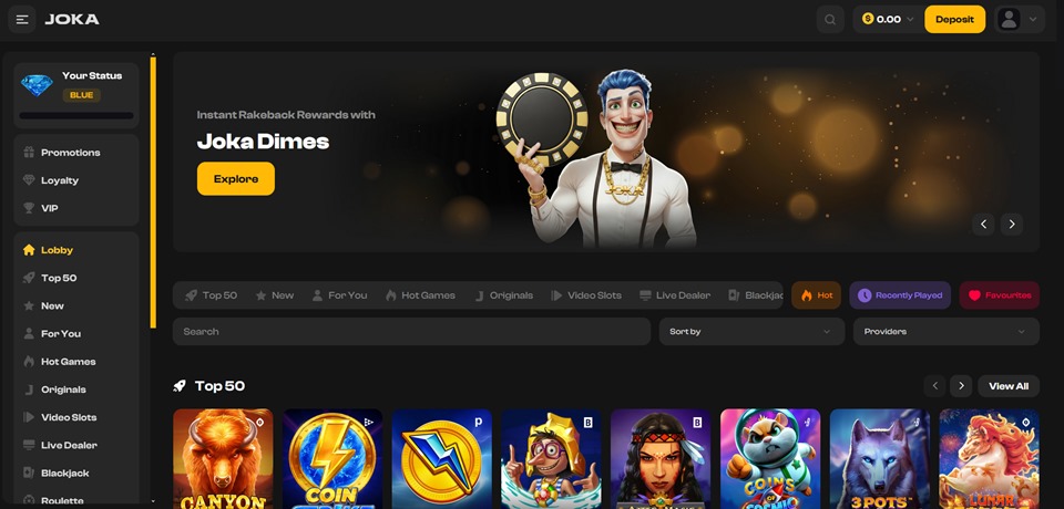 Joka Casino homepage for Aussies